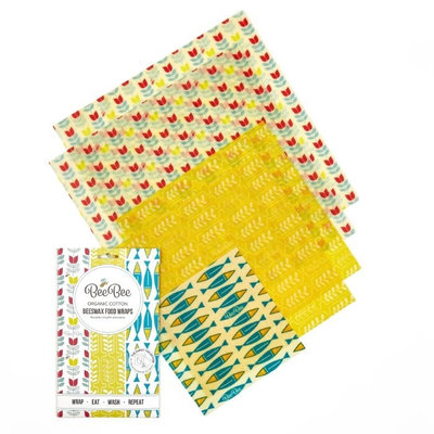 5 wraps Nature en cire d'abeille pack family