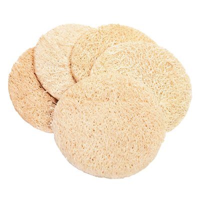 5 disques de peeling en fibres de luffa