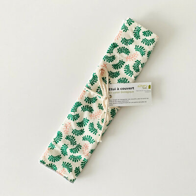 Etui à couverts et serviette Feuille