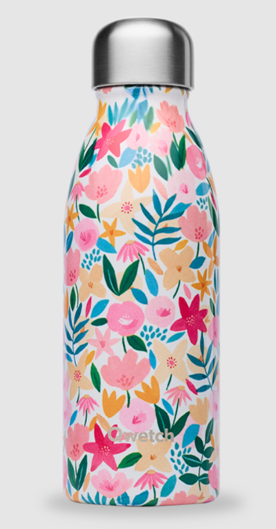 Bouteille flora rose simple paroi